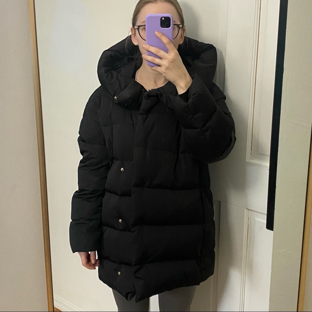 Mango Quilted winter black puffer goose down